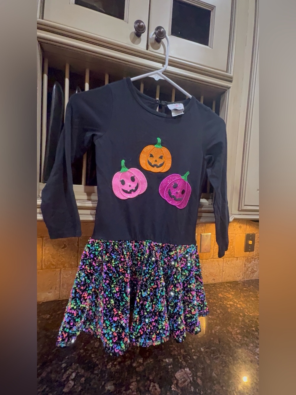 Counting Daisies Halloween Tutu Dress- Girls Medium 7/8 Black Sequin